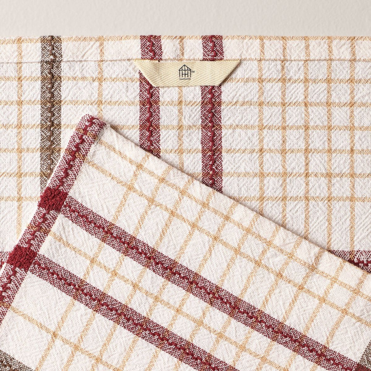 Fall Plaid Flour Sack Towel Burgundy/Brown - Hearth & Hand™ with Magnolia | Target
