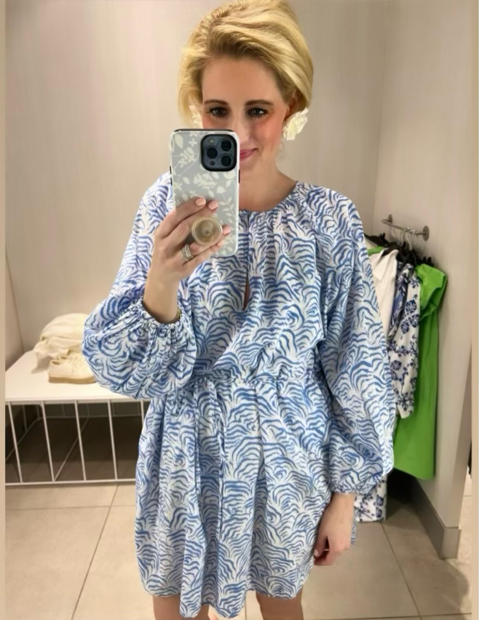 H&M dress! Not available in blue online, but love the red version for summer holidays like Memorial Day, Fourth of July, & Labor Day! 