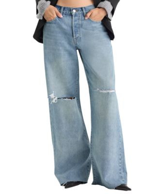 Good American Women's Vintage Low Slung Baggy Destructed Jeans - Terra | Macy's