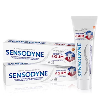 Sensodyne Sensitivity + Gum Whitening Fluoride Toothpaste - 2ct/3.4oz | Target