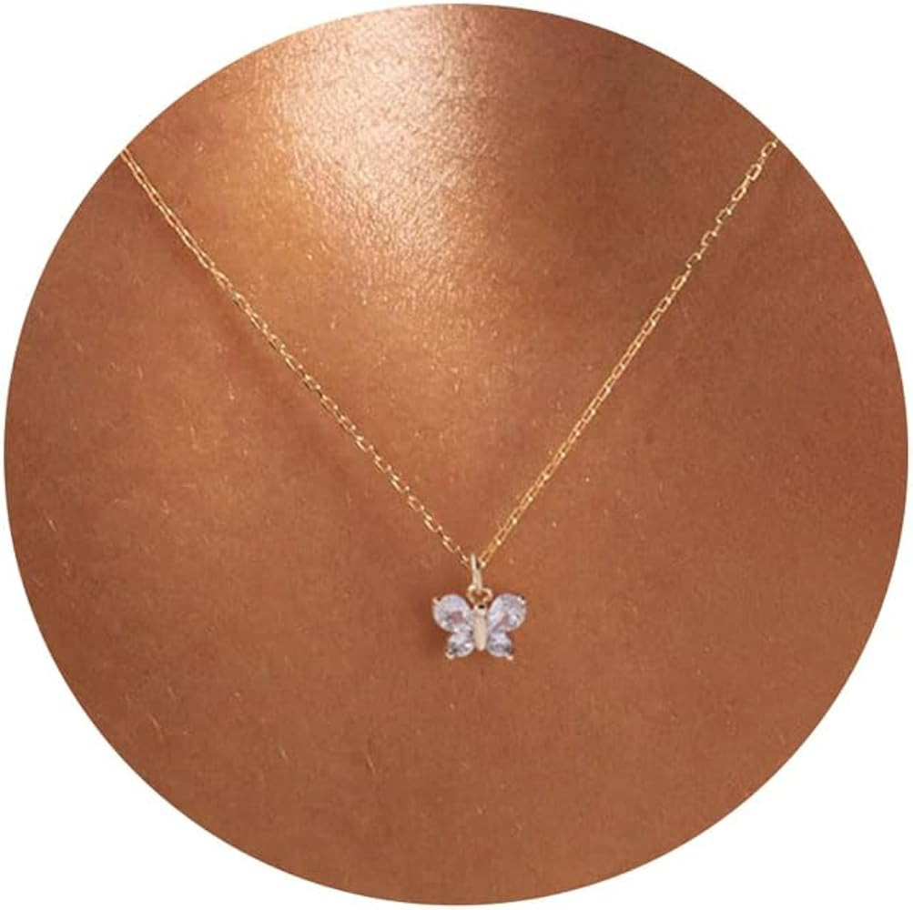 Dainty Necklace for Women, 14K Gold Plated Elephant Bee Cat Dog Bear Moon and Star Necklace Drago... | Amazon (US)