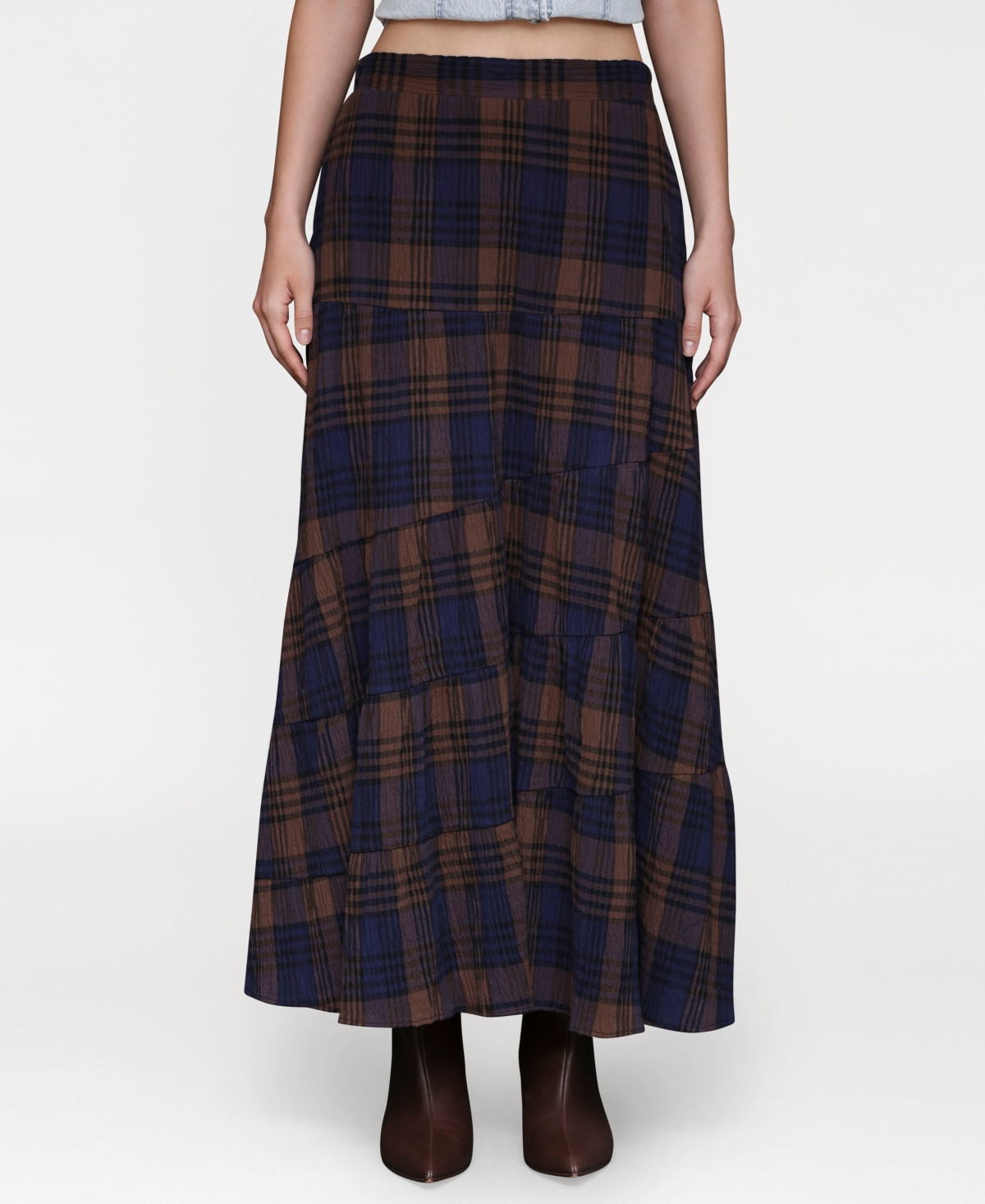 Avec Les Filles Women's Printed Tiered Maxi Skirt - Brown Multi | Macy's