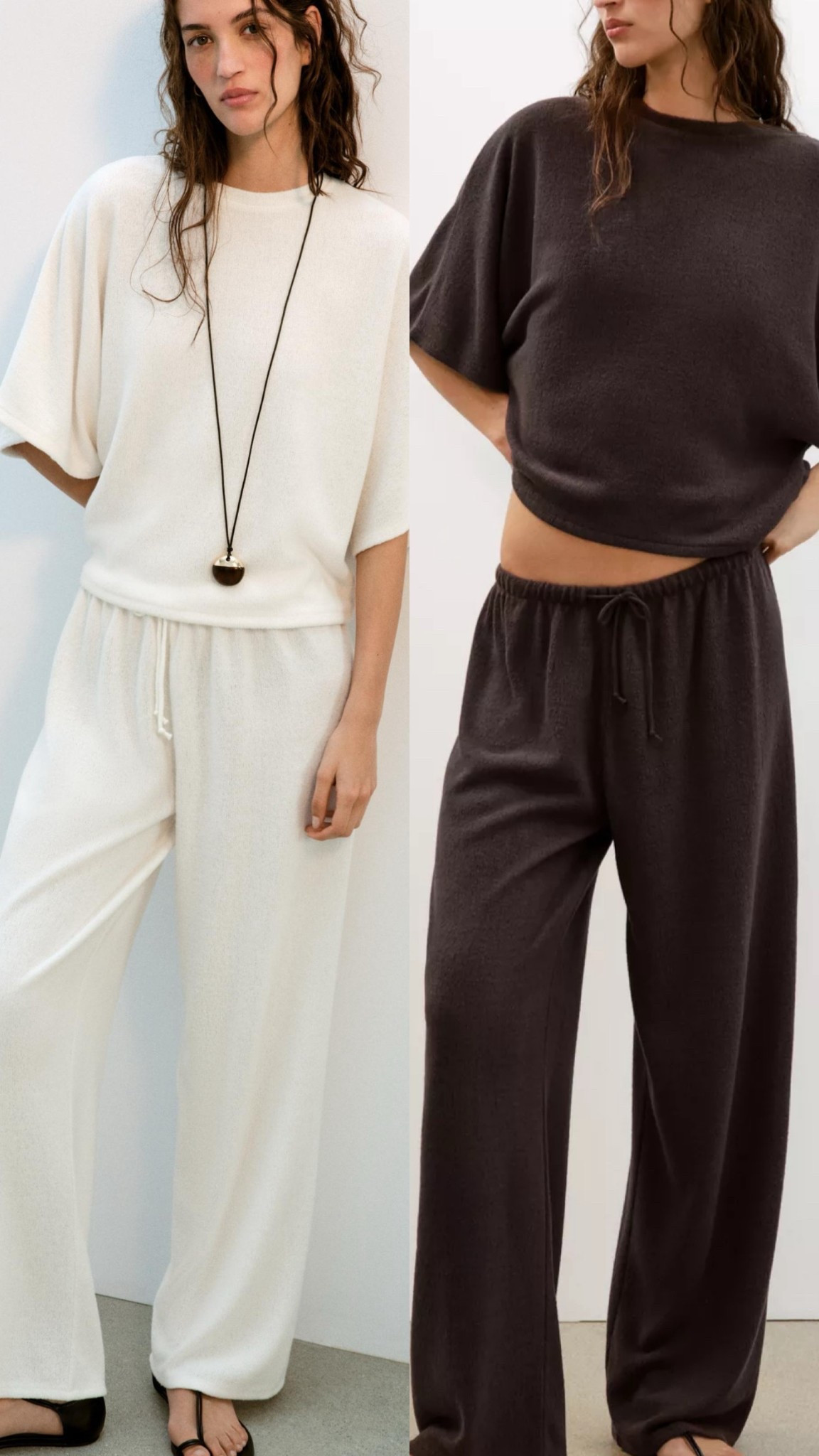 The perfect airport/travel outfit for spring summer 2026 ￼- brown co-ord & cream /off white co-ord - midsize friendly & tall friendly 🙌🏽 i wear size large

#LTKuk #LTKtravel #LTKmidsize