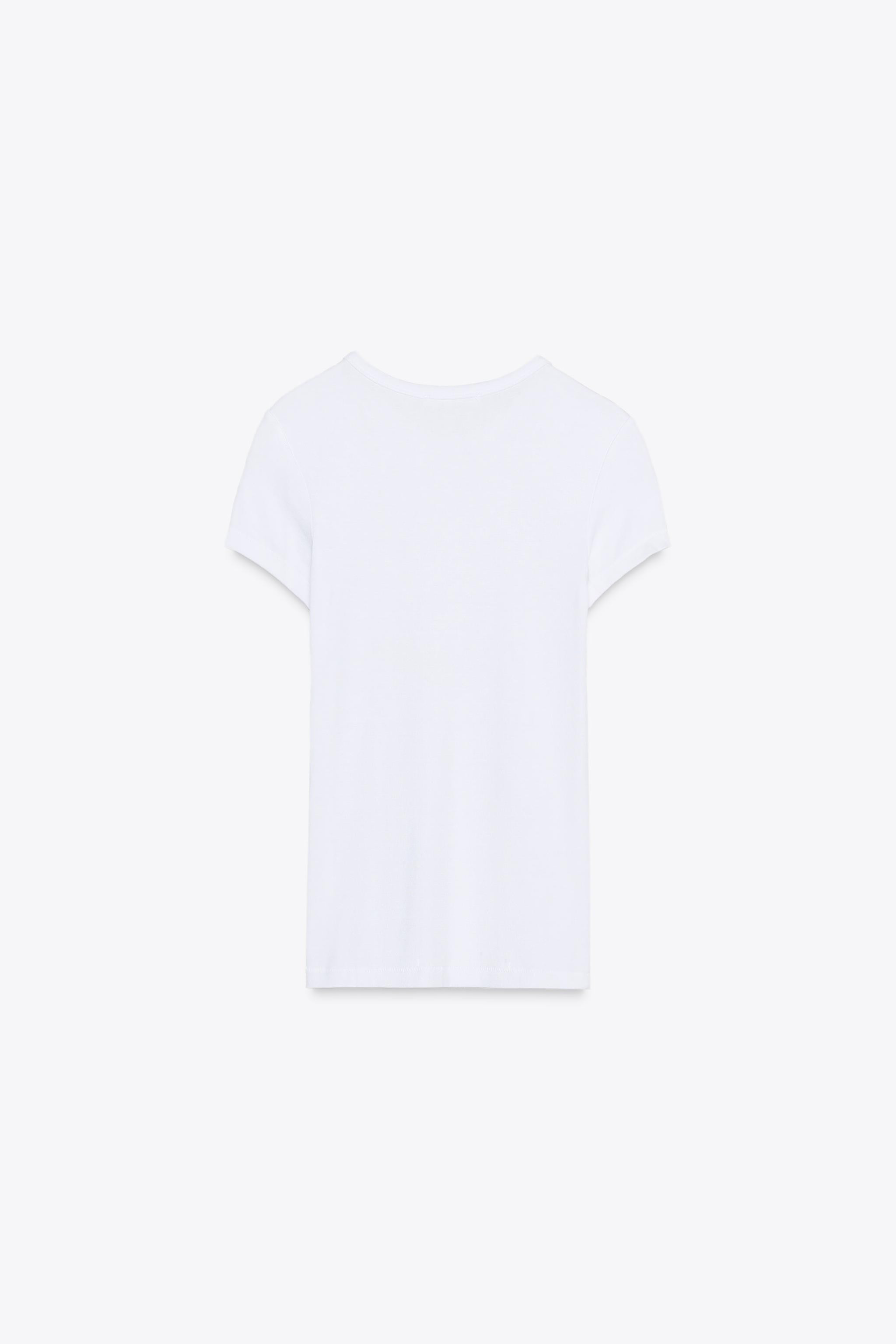 SHORT SLEEVE VISCOSE T-SHIRT | Zara US