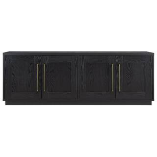 Tillman 68 in. Black Grain Rectangular TV Stand Fits TV's up to 75 in.(5) | The Home Depot