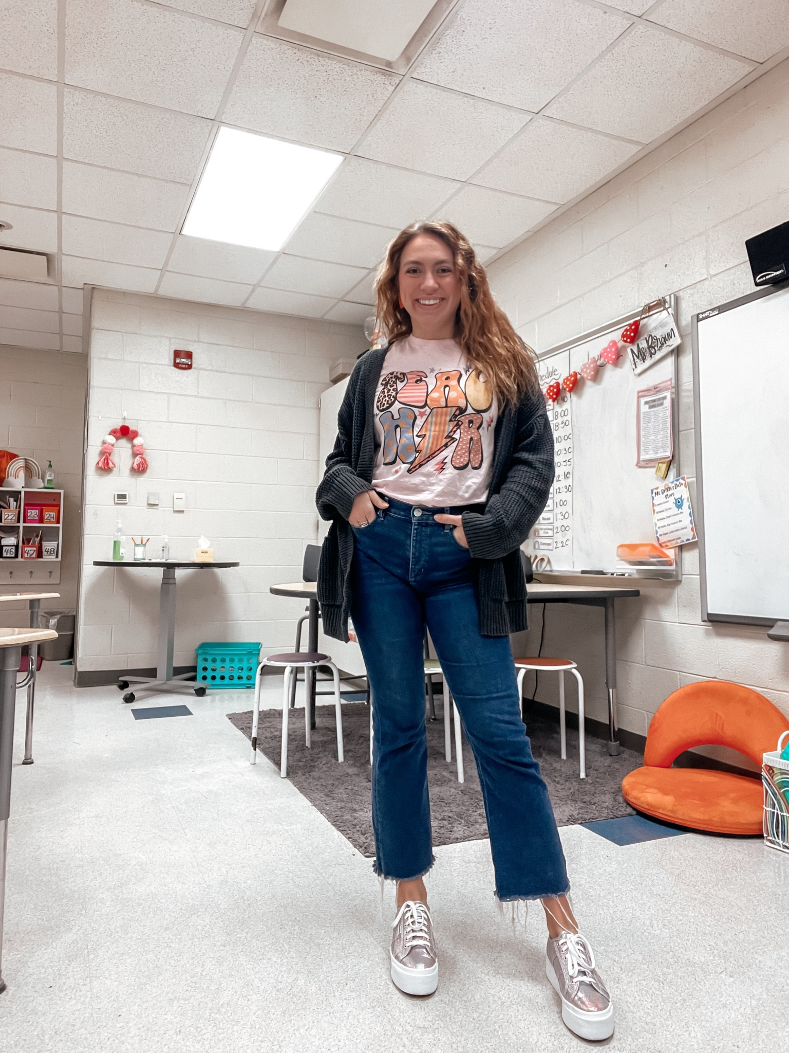 Exact shirt from shopdoor104.com

Teacher outfits, teacher style, teacher fashion, teacher shirts, teacher t-shirts, teacher tees, work outfits, casual work outfits, work jeans 

#LTKfindsunder100 #LTKshoecrush #LTKworkwear