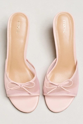 Maeve Mesh Bow Mule Heels | Anthropologie (US)