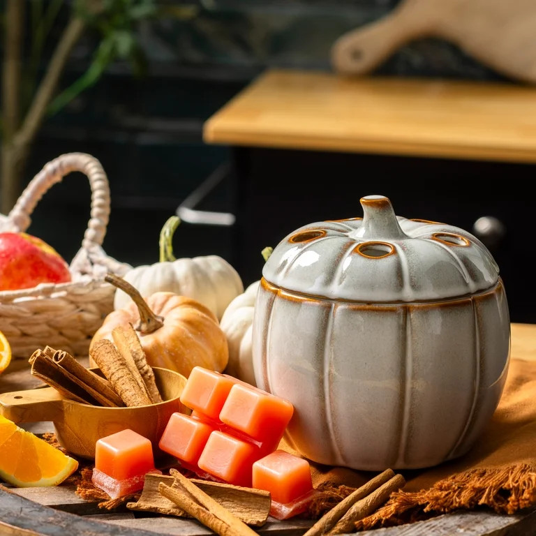 BHG Reactive Glaze Pumpkin Wax Warmer + Farm Apple Pumpkin Wax Melt Starter Kit | Walmart (US)
