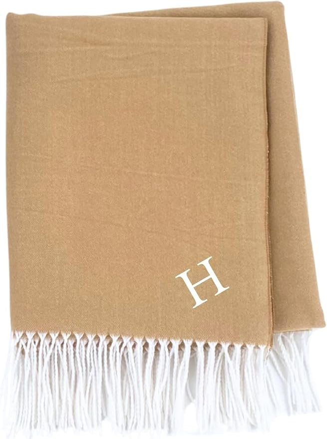 Personalized Woven Blanket – Monogrammed Cotton-Blend Throw for Home, Soft & Lightweight Cozy B... | Amazon (US)