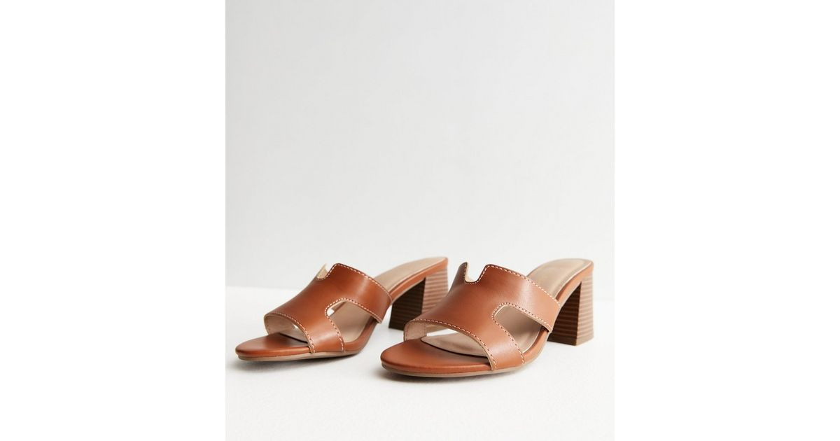 Tan Mid Block Heel Mule Sandals
						
						Add to Saved Items
						Remove from Saved Items | New Look (UK)