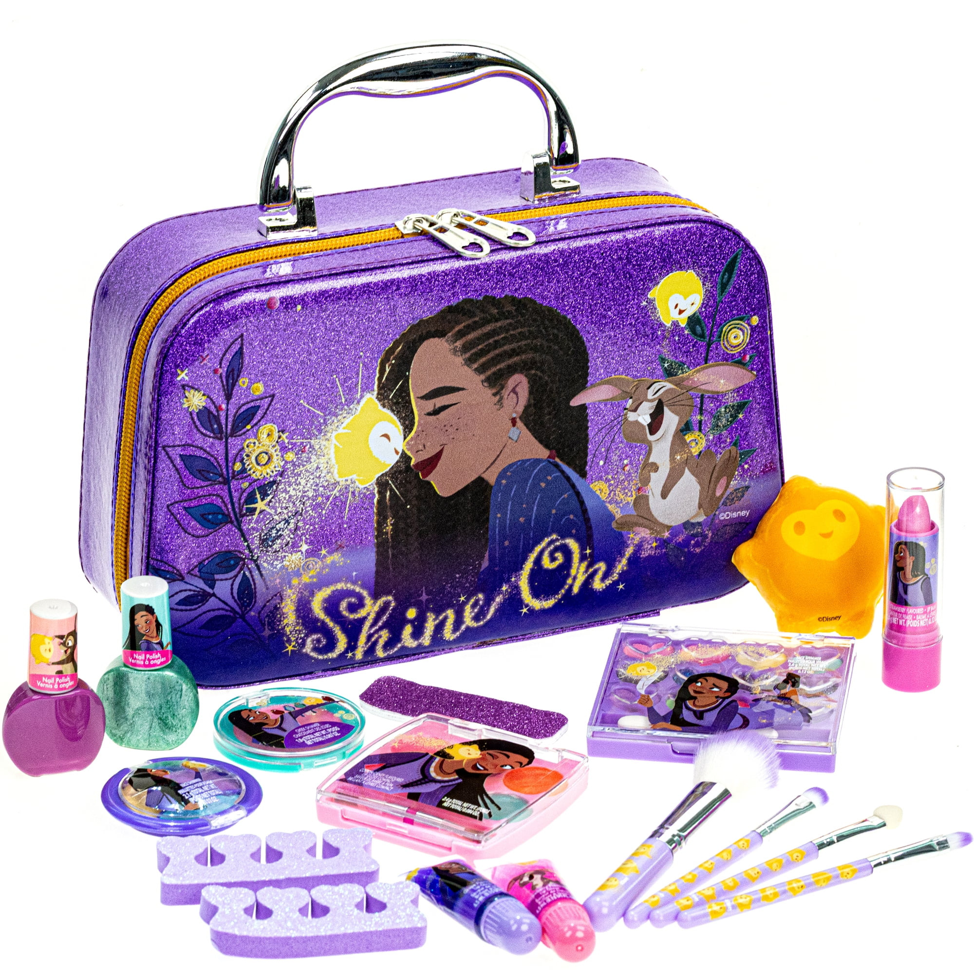 Disney Wish Kids Makeup Set for girls Non-Toxic, Washable Nail Polish & Lip gloss, Fashion Purse ... | Walmart (US)