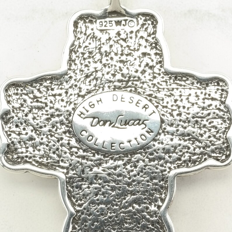 Vintage Don Lucas Coral, Lapis Lazuli, Turquoise, Spiny Oyster Cross Sterling Silver Pendant | Etsy (US)