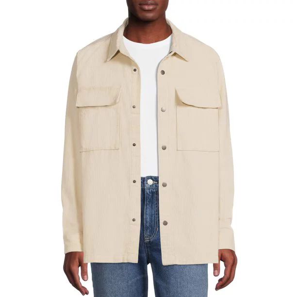 No Boundaries Men's and Big Men's Corduroy Layering Jacket, Sizes up to 5X | Walmart (US)