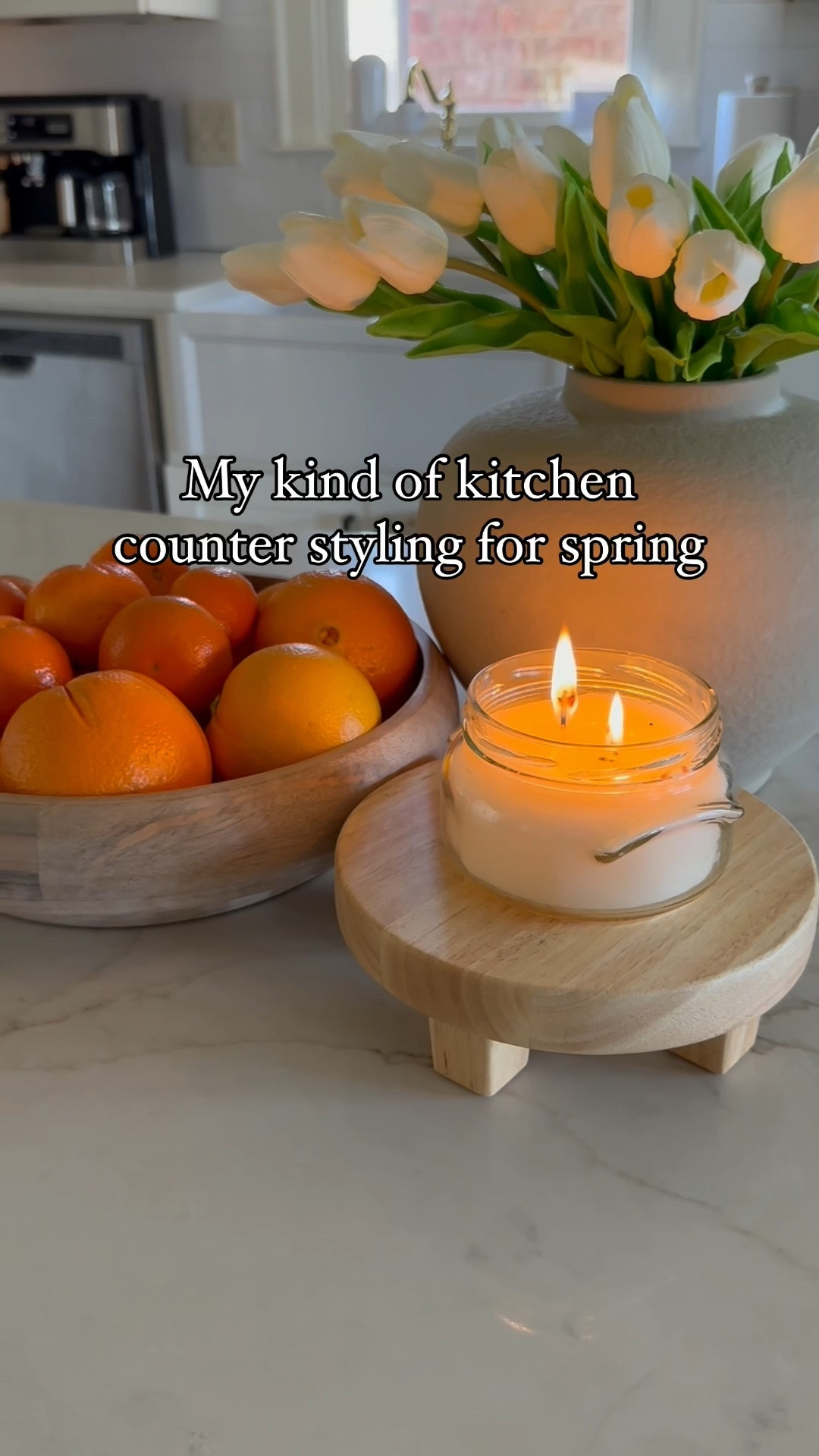 This is the spring kitchen styling hack you didn’t know you needed! Just a vase with stems, a candle, and a bowl of fresh fruit can completely transform your countertops—bringing in warmth, texture, and that effortless, designer look. Simple, easy, and perfect for a fresh, seasonal refresh! 

#LTKHome #LTKWatchNow #LTKSeasonal