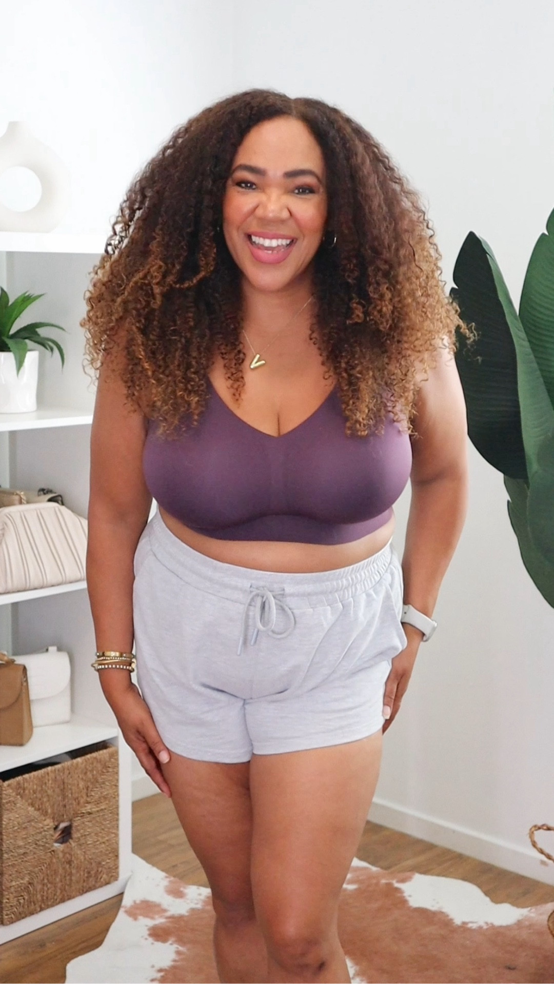 Cute, comfy, and can be worn as a top [ad] 💜 Honeylove SoftForm Bra ! 
Ok, this is a wire free t-shirt bra that is comfy, super soft while it smooths, and supports! Wearing an xl. #honeylovepartner
💥Listen 👋🏾 Use my promo code link for 20% off!! 

Promo code link 🫶🏾 https://checkout.honeylove.com/VRODRIGUEZ  

#LTKActive #LTKOver40 #LTKMidsize