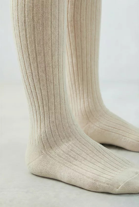 PLAIN RIBBED TIGHTS | Zara US