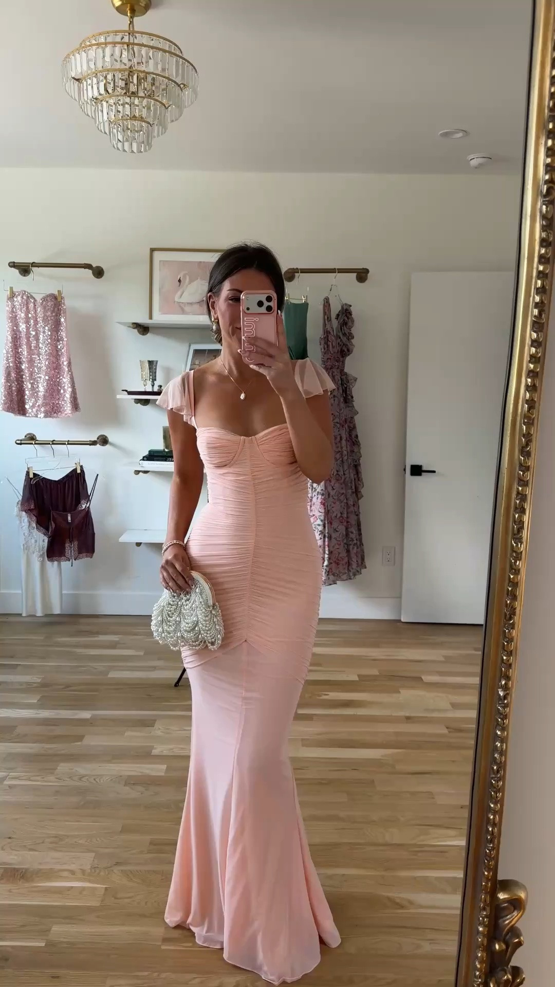 Summer formal event wedding guest pink ruched, sweetheart bodice, flutter cap sleeves dress 💍🌸

i'm 5'4" & wear a small/2:
• sized down to extra small

summer wedding guest dresses, wedding guest dresses, cocktail dresses, semi-formal dresses, black tie wedding guest dresses, destination wedding guest dresses, garden party dresses, wedding guest outfit ideas

#LTKWedding #LTKSeasonal #LTKootd