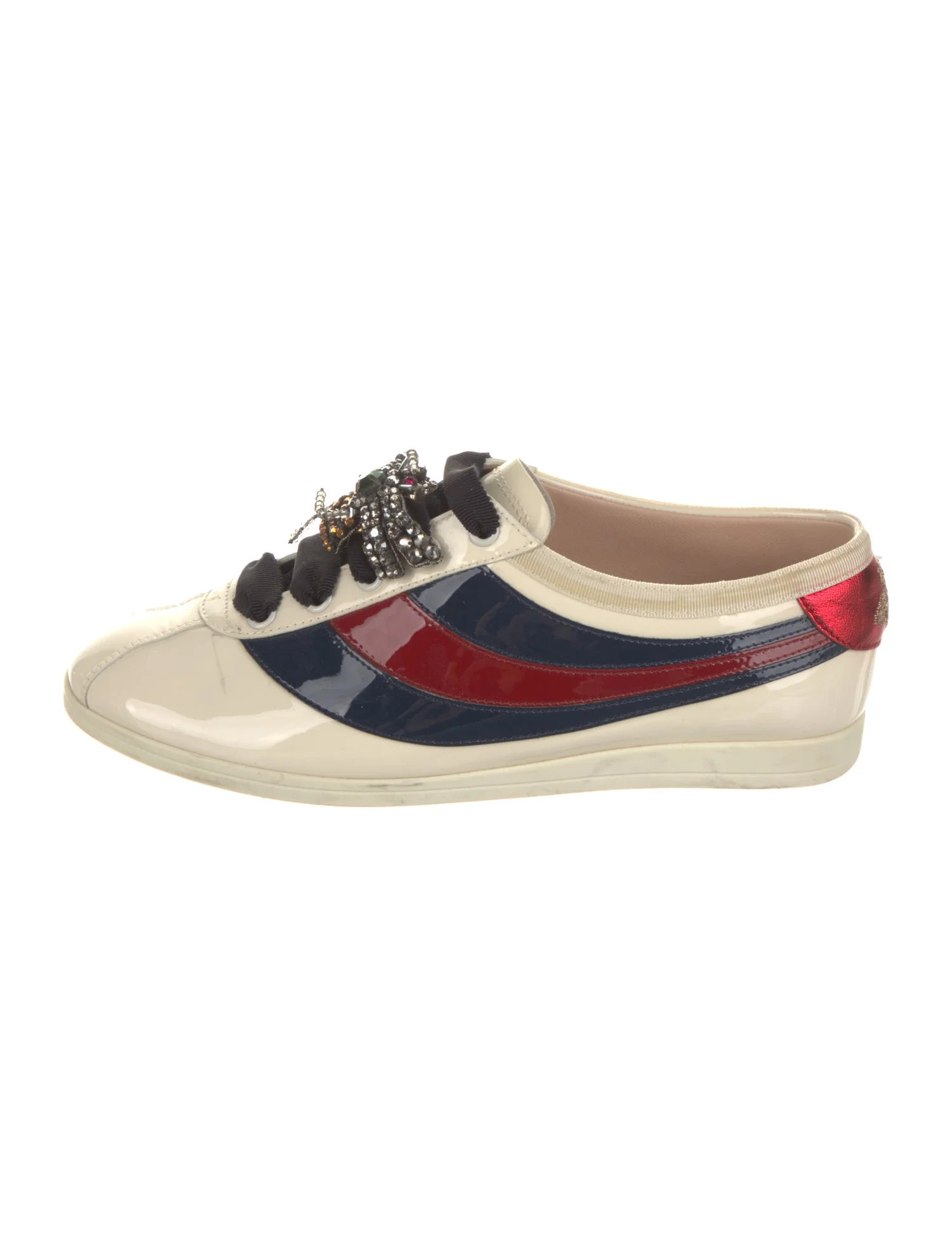 Sylvie Web Accent Patent Leather Sneakers | The RealReal