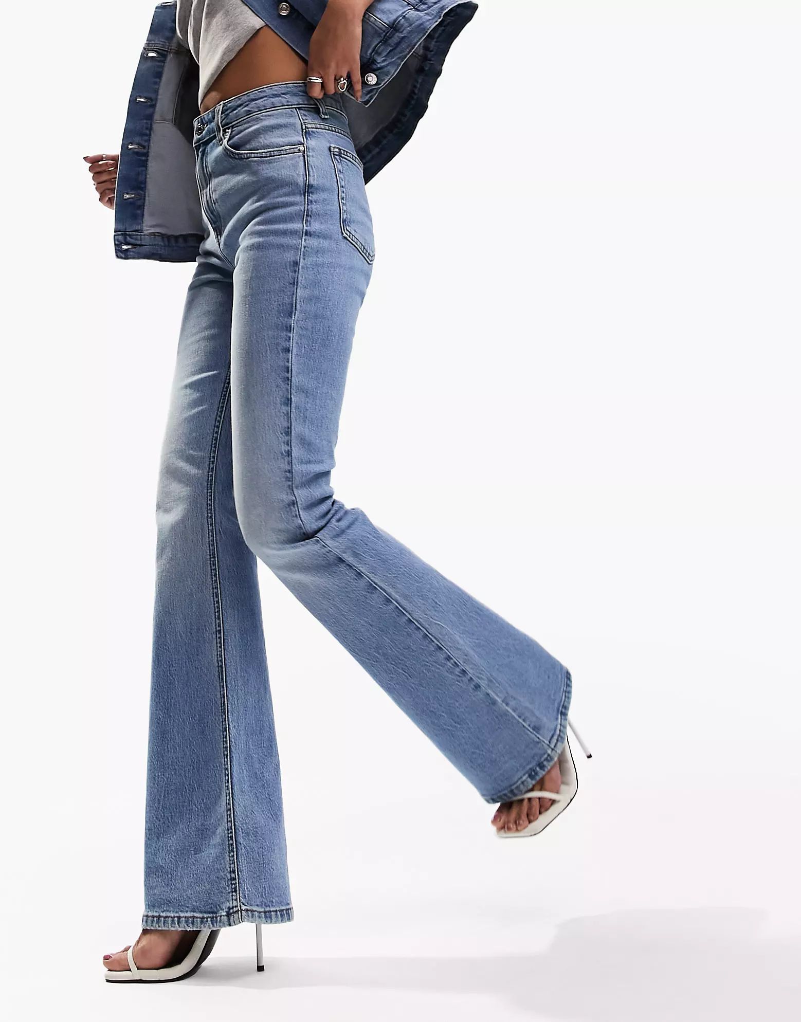 ASOS DESIGN flared jeans in light blue | ASOS (Global)