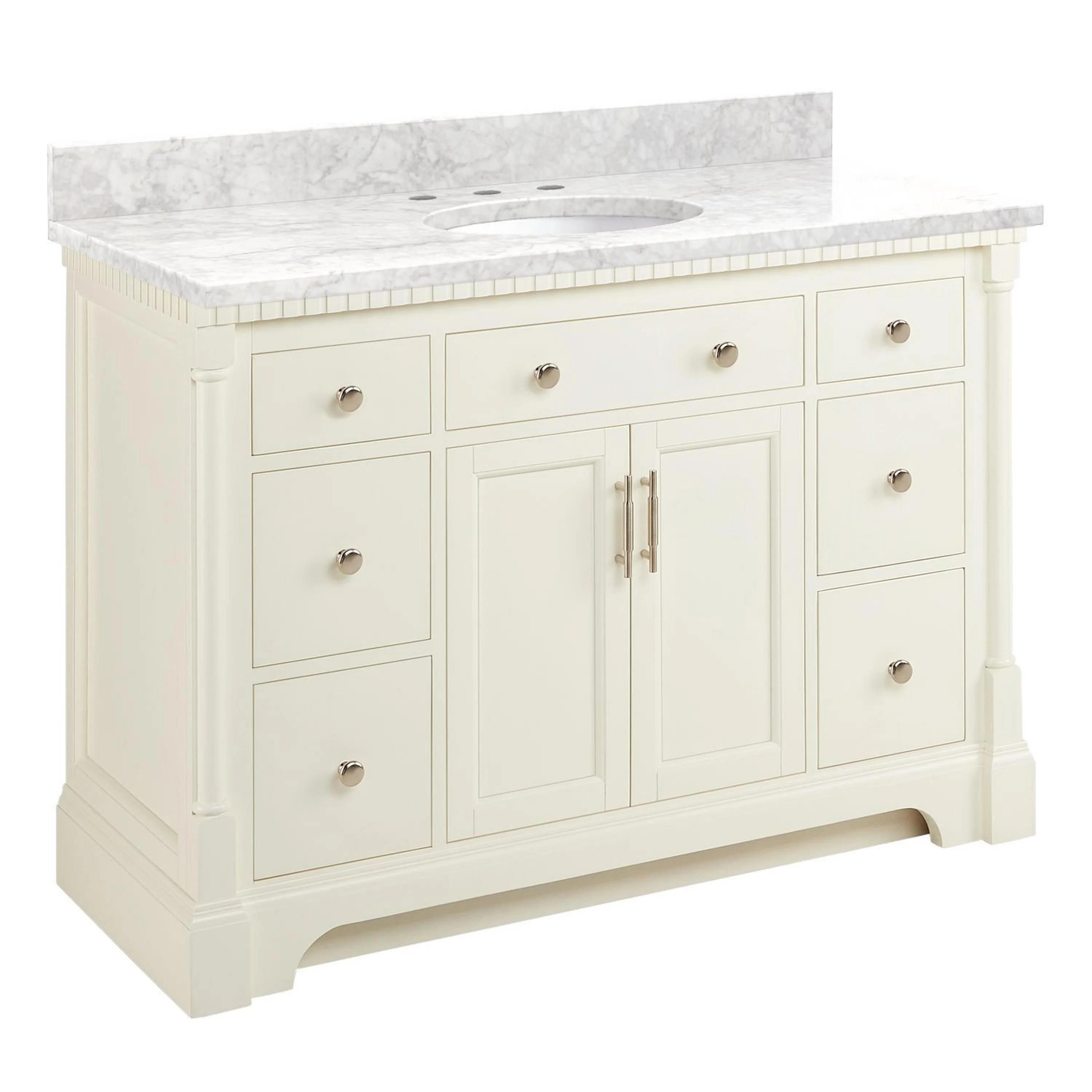 Claudia 48" Mahogany Single Basin Vanity Set with Cabinet, Vanity Top, and Oval Undermount Sink | Wayfair North America