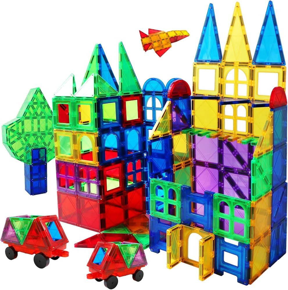 MAGBLOCK Magnet Building Tiles 130 Pcs 3D Toys Magnets Magnetic Blocks Set Preschool Toys Gifts f... | Amazon (US)