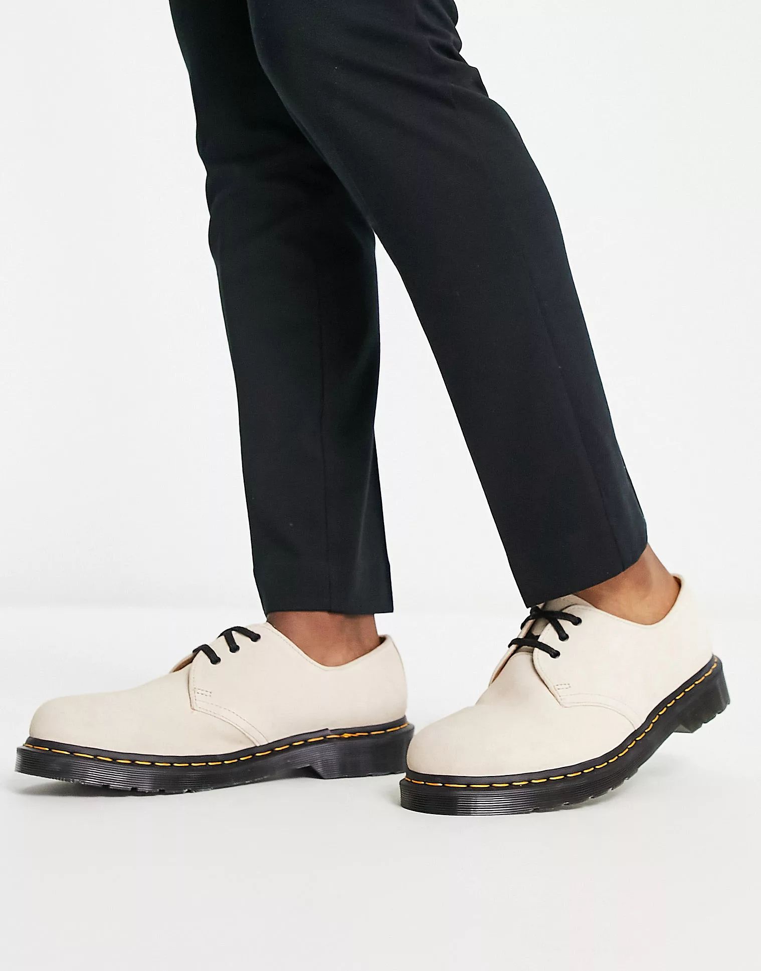 Dr Martens 1461 3 eye shoes in warm sand suede | ASOS (Global)