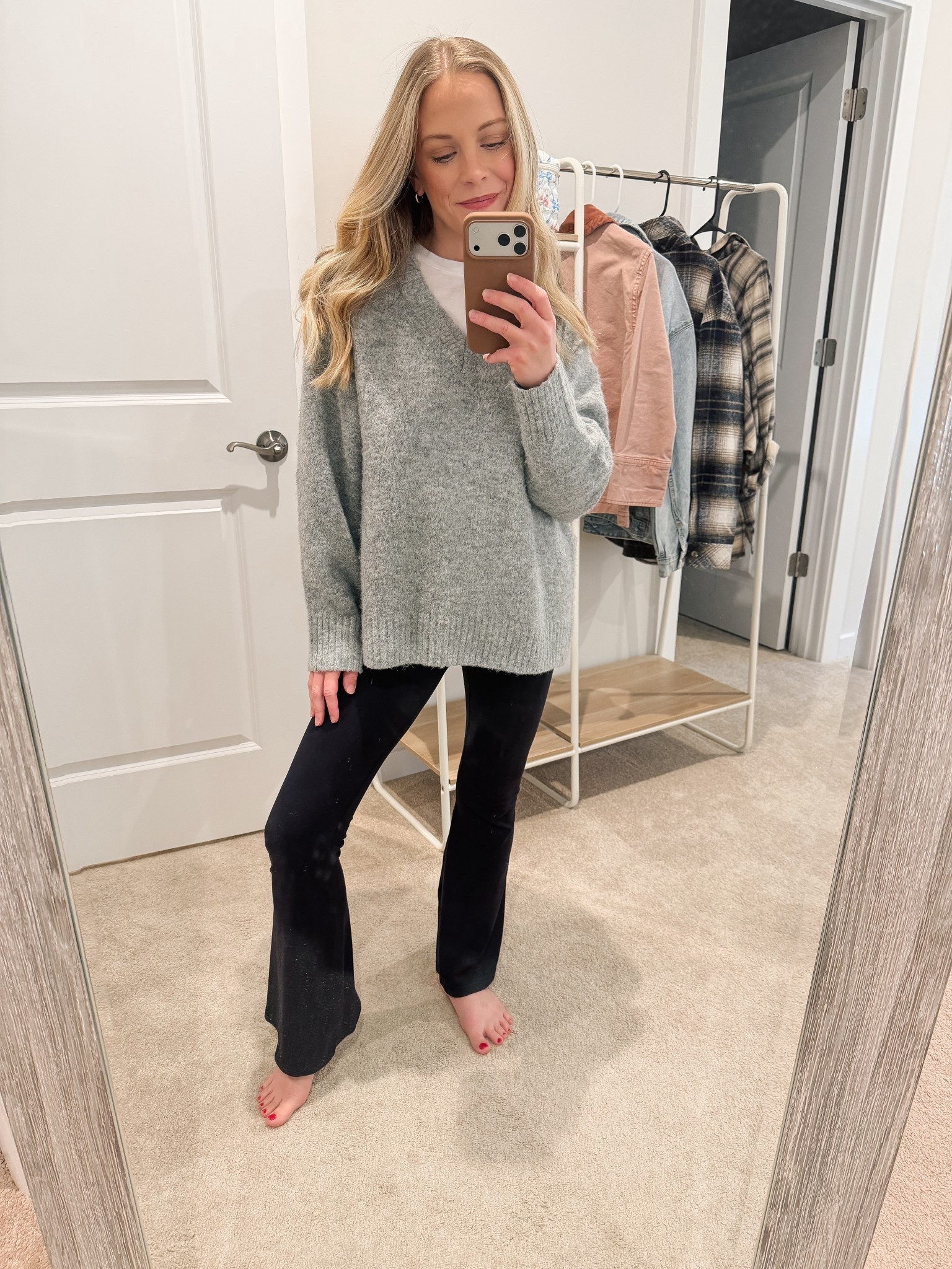 Easy, stay at home mom ootd 🤍 obsessed with this look and this sweater is so incredibly soft! 
• Abercrombie sweater-size xs
• Aerie flare leggings-size xs short

winter capsule wardrobe, easy outfit, winter outfit, causal winter outfit 

#LTKootd #LTKgrwm #LTKmomlife