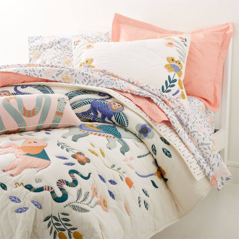 Modern Koshi Twin Organic Wild Animal Kids Quilt + Reviews | Crate & Kids | Crate & Barrel