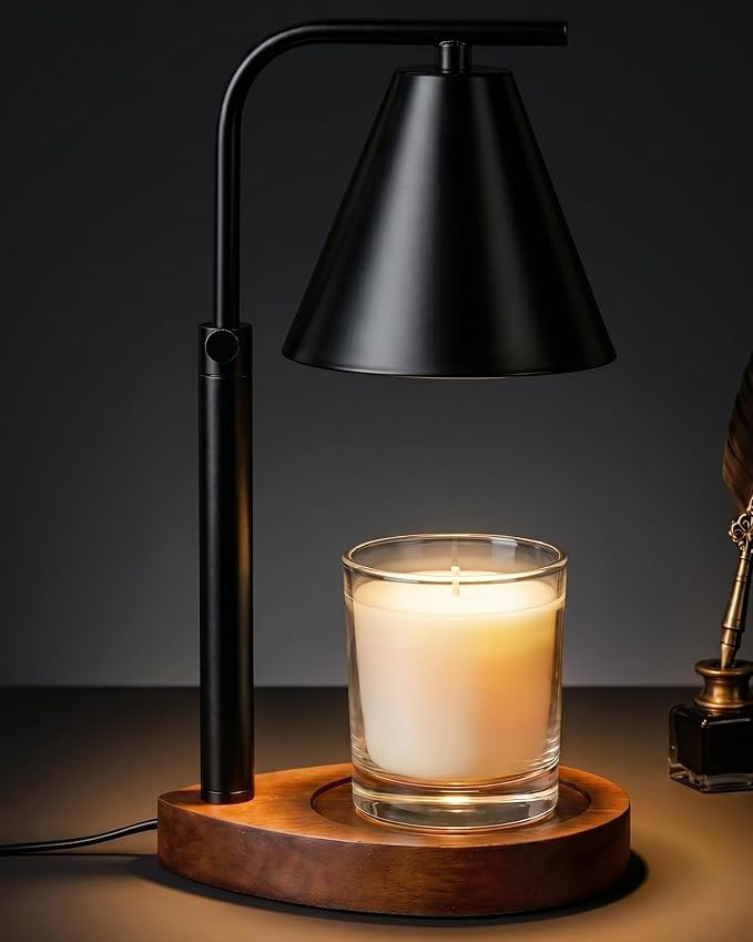 Black Candle Warmer Lamp with Timer, Height Adjustable Lamp Gifts | Amazon (US)