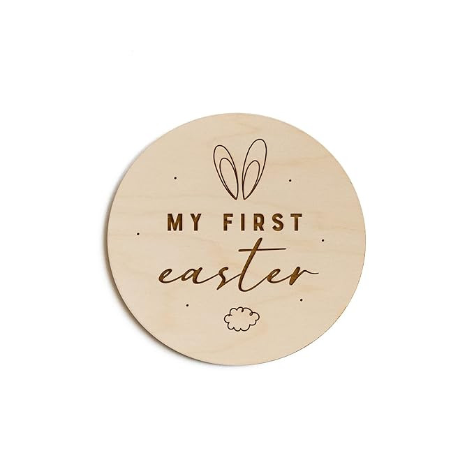 The Cotton & Canvas Co. My First Easter Wooden Milestone Card, Baby's First Year, Baby's First Ho... | Amazon (US)
