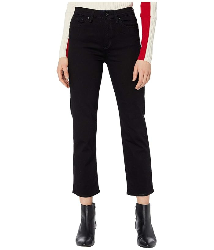 rag & bone Nina High-Rise Ankle Cigarette (No Fade Black) Women's Jeans | Zappos
