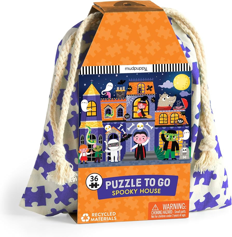 Mudpuppy Spooky House – 36 Piece Jigsaw Puzzle to Go Featuring an Adorable Haunted House with S... | Amazon (US)