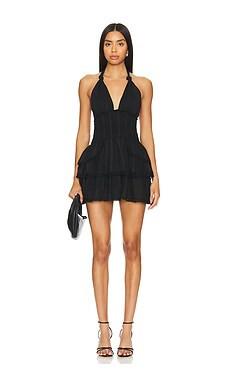LoveShackFancy Deanna Halter Dress in Black from Revolve.com | Revolve Clothing (Global)