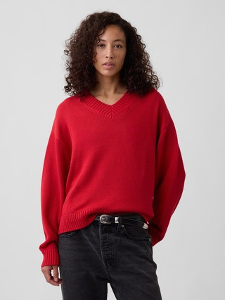 Oversized V-Neck Sweater | Gap Factory