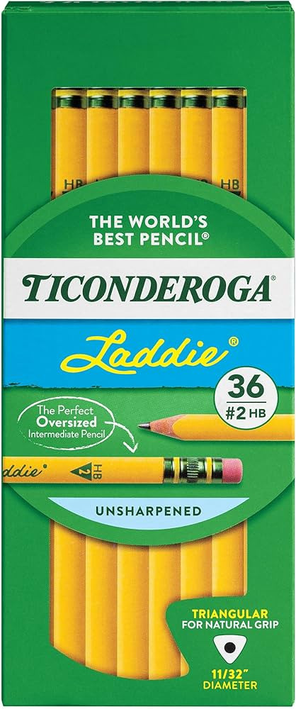 Ticonderoga® Tri-Write Pencils, With Erasers, #2 Lead, Yellow, Pack Of 36 | Amazon (US)