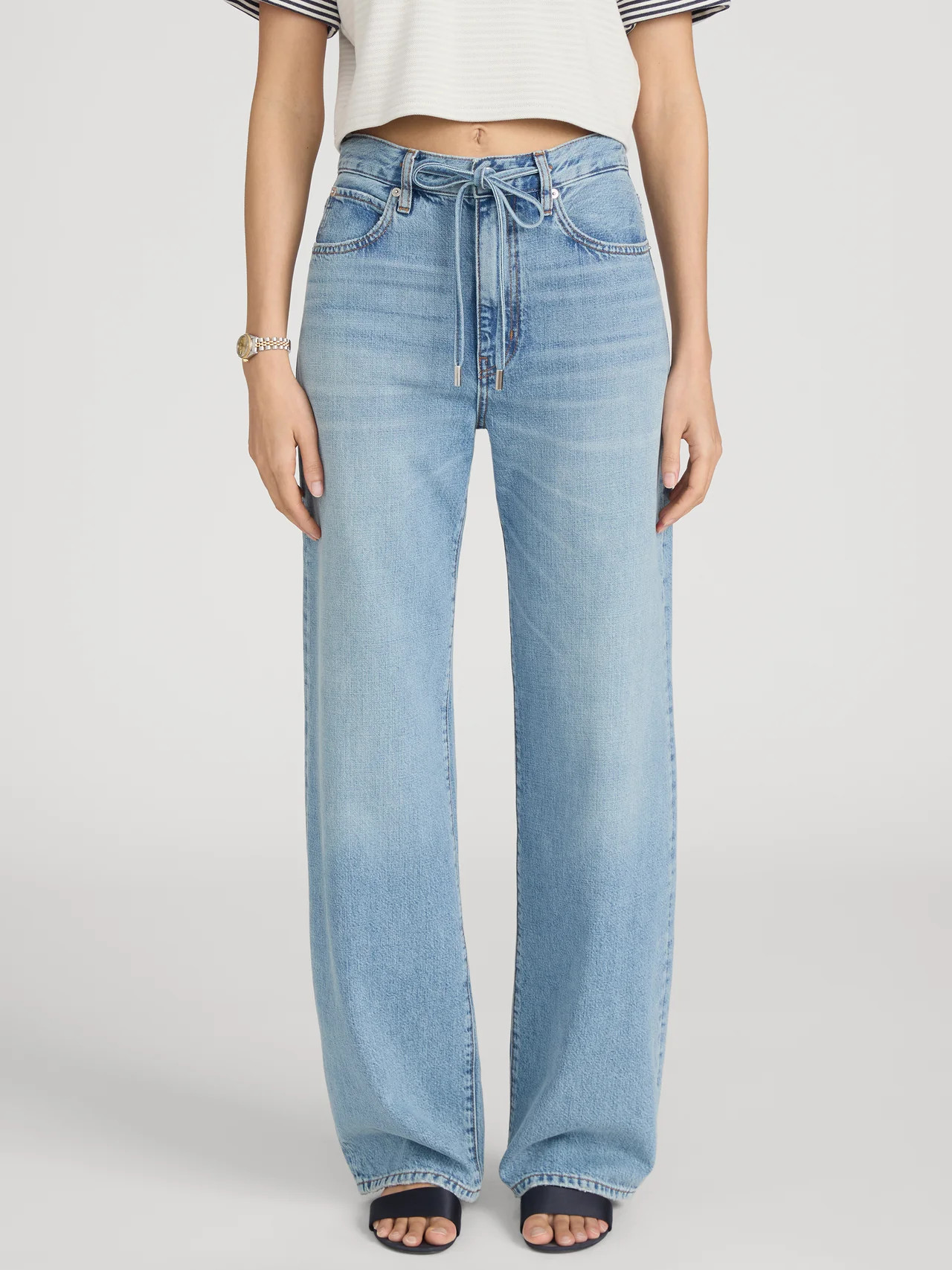 The Off Duty Drawstring Bow Jean -- Afterglow | Frame Denim