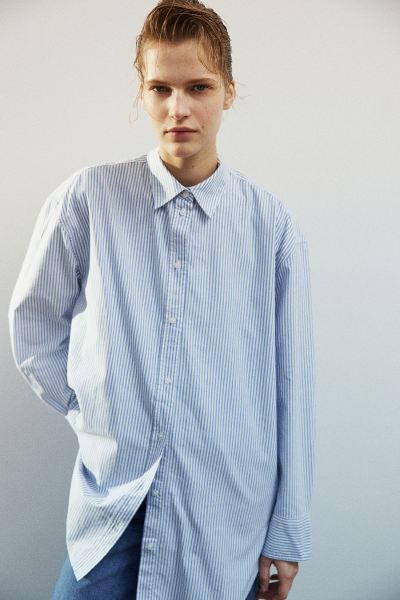 Oxford Shirt - White/blue striped - Ladies | H&M US | H&M (US + CA)