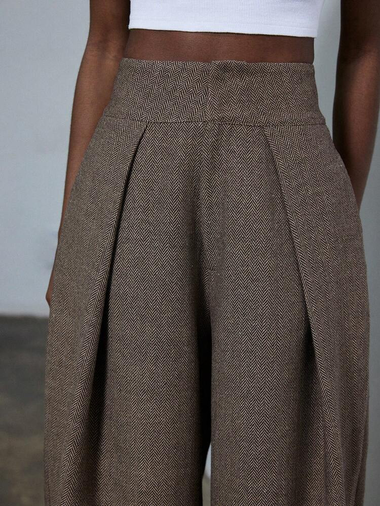Aveloria Modichic New Stylish Design Sense Casual Pleated Loose Commuter Wide Leg Suit Pants | SHEIN USA | SHEIN