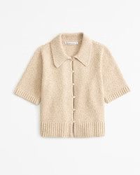 Women's Novelty Button Short-Sleeve Cardigan | Women's New Arrivals | Abercrombie.com | Abercrombie & Fitch (US)