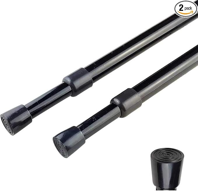 2pcs Spring Tension Curtain Rod，28-43 Inches Adjustable Expandable Pressure Black Curtain Tensi... | Amazon (US)