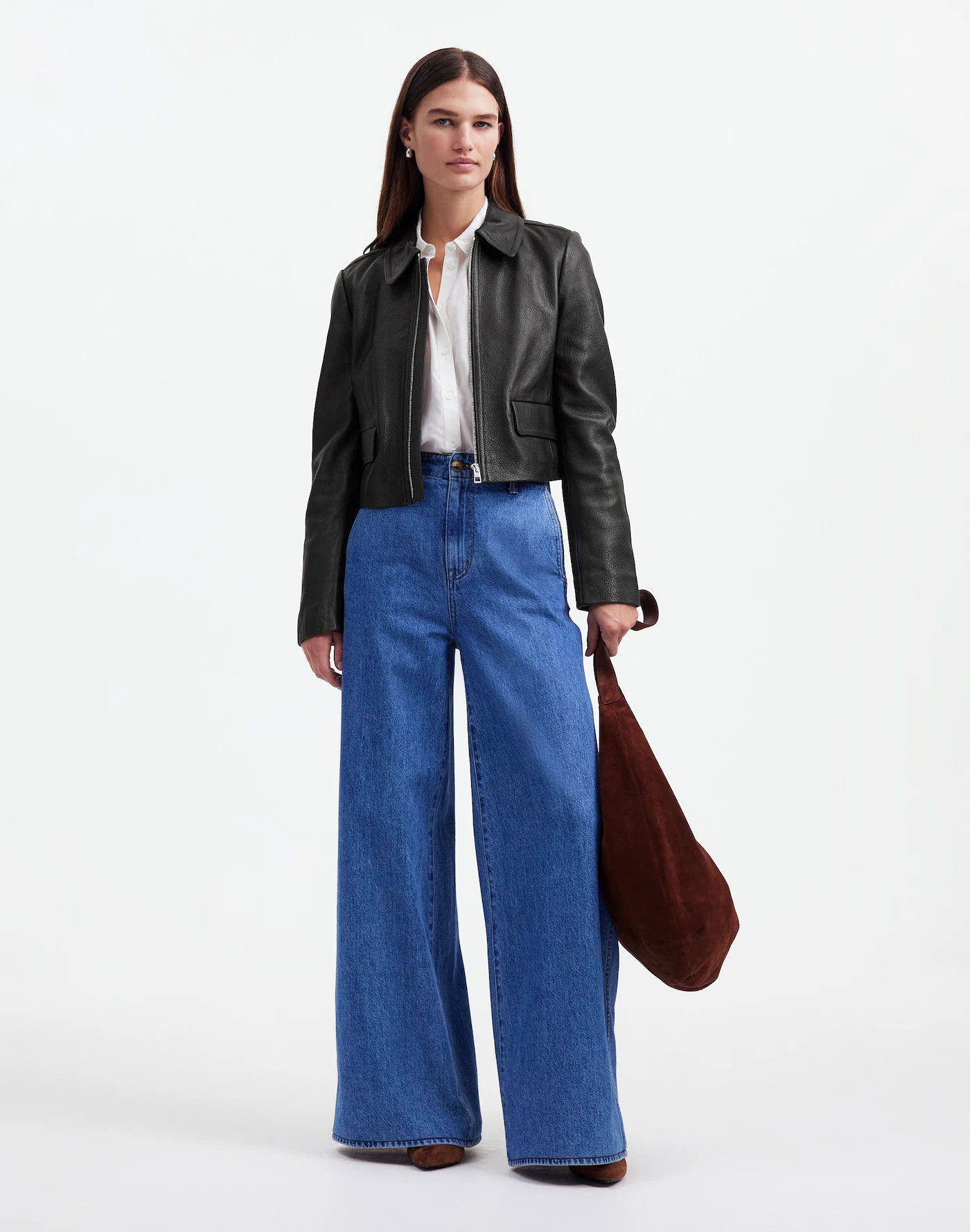 Shrunken Zip-Front Jacket in Leather | Madewell