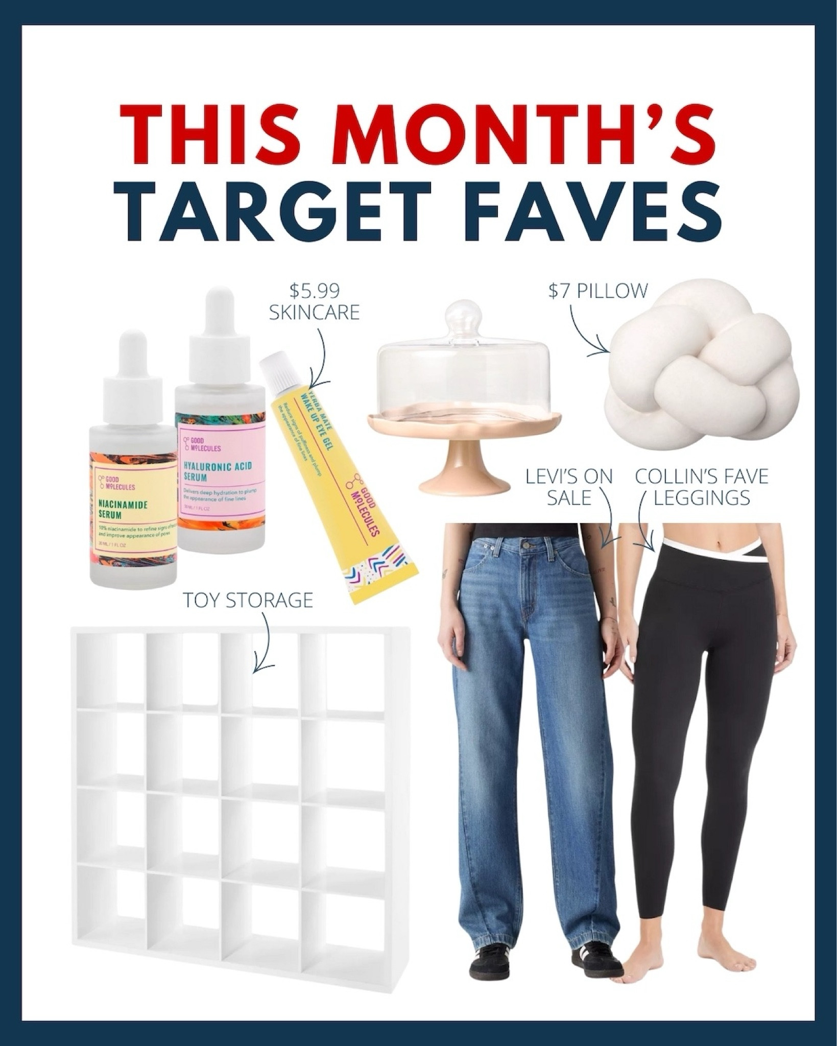 Our team shared a few of their favorite buys from Target this month. From Emily‘s $5.99 skincare to Collin‘s current favorite leggings which she loves more than Lulu’s and are even on sale.

#LTKSaleAlert #LTKMostLoved #LTKOver40