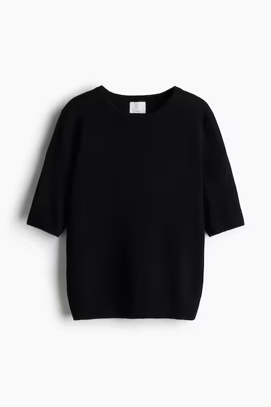 H & M - Fine-Knit Cashmere Top - Black | H&M (US + CA)