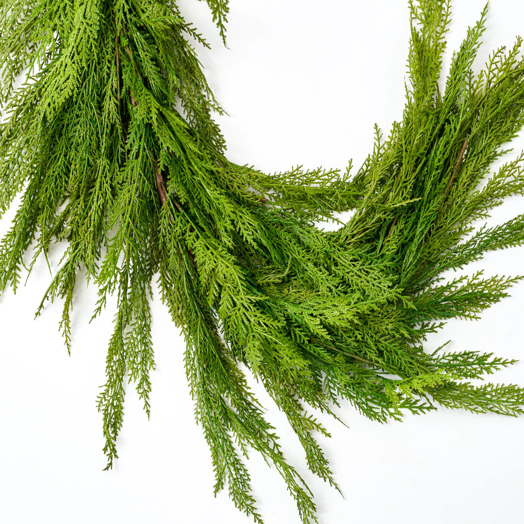 Draping Real Touch Lebanon Cedar Garland Dripping Winter Greenery Christmas Decor | Darby Creek Trading