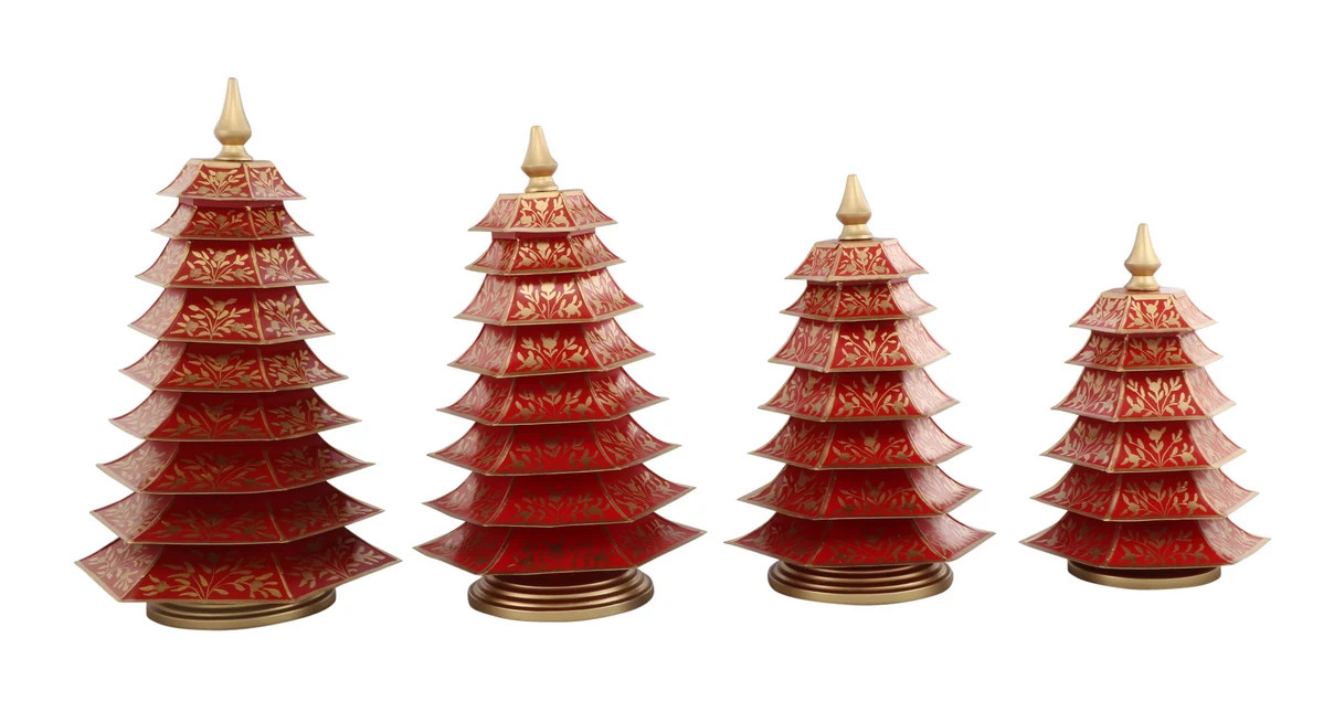 Red AND GOLD FLORAL CHINOISERIE TREE | The Enchanted Home