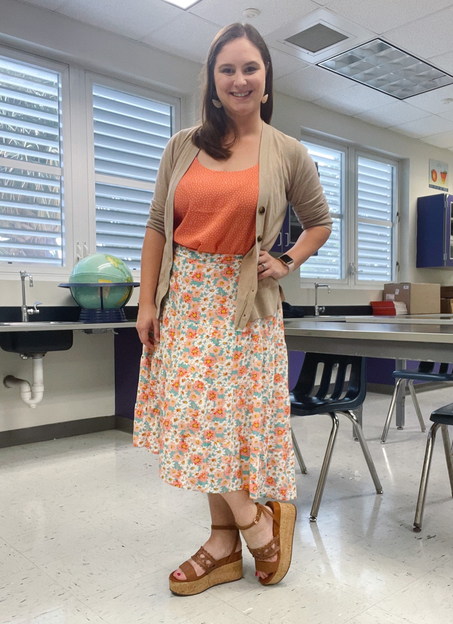 Wore some florals and peaches today. I love this skirt from Pretty Garden brand on Amazon. They have the prettiest dresses and skirts!

#LTKunder50 #LTKworkwear