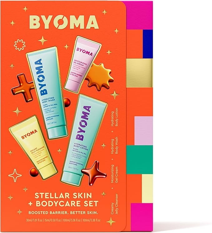 BYOMA Stellar Skin & Bodycare 4-Piece Kit – 15ml Moisturising Gel-Cream, 15ml Creamy Jelly Clea... | Amazon (UK)