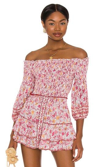 Ariel Smocked Blouse in Pink Clary | Revolve Clothing (Global)