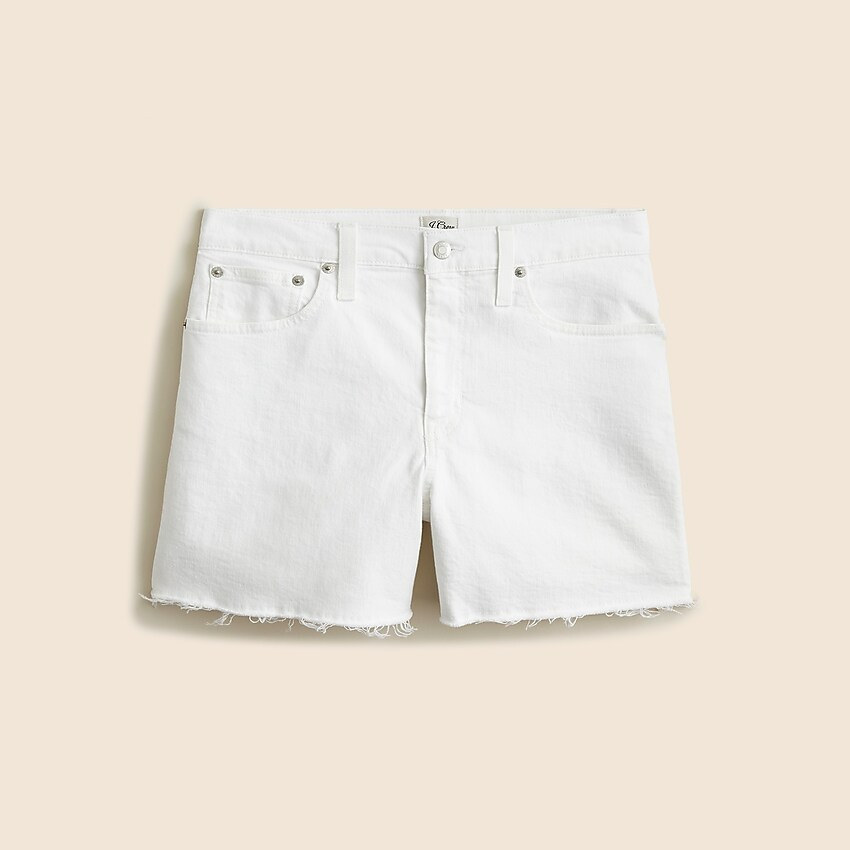 High-rise denim short in white | J. Crew US
