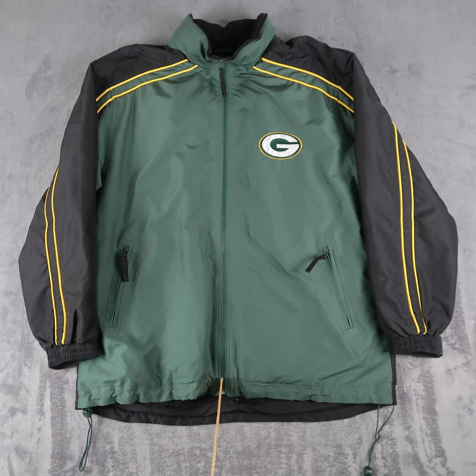 Vintage 90s Green Bay Packers Zip up Jacket Men's Size Large L NFL Green Black | eBay US